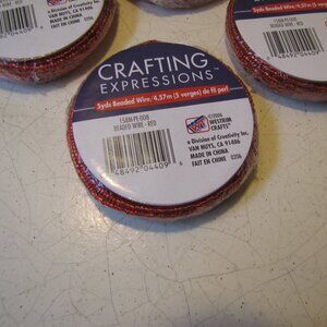 5 Yards Beaded Wire Red Seed Beads Ready To Create NIP